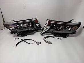 Передні фари Toyota Land Cruiser Prado 2017+ (чорні, Full LED)