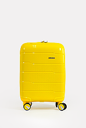 Мала пластикова валіза ручна поклажа Three Birds 2021-10-17S жовта