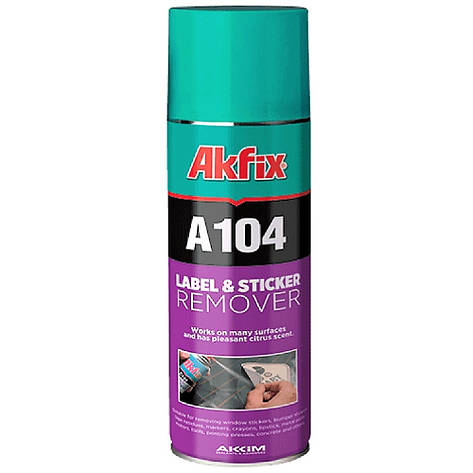 Змивка залишків клейких стрічок та наклейок у спреї Akfix A104 Label & Sticker Remover 200мл, фото 2