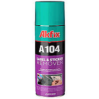 Смывка остатков клейких лент и наклеек в спрее Akfix A104 Label & Sticker Remover 200мл