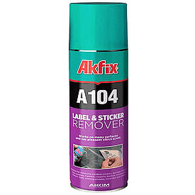 Змивка залишків клейких стрічок та наклейок у спреї Akfix A104 Label & Sticker Remover 200мл