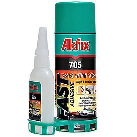 Ціанакрилатний гелевий клей високої в'язкості з активатором Akfix 705 & Activator 50г+200мл