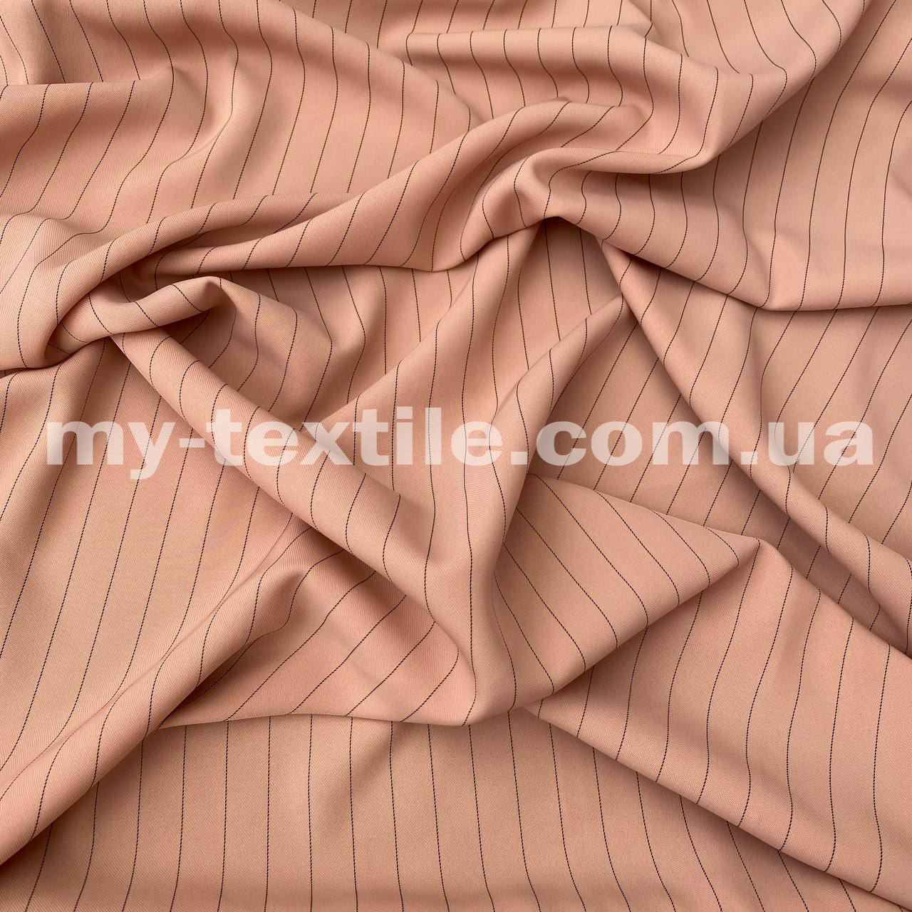 Костюмна (брючна) тканина Дабл Париж в смугу Кремовий беж, фото 1