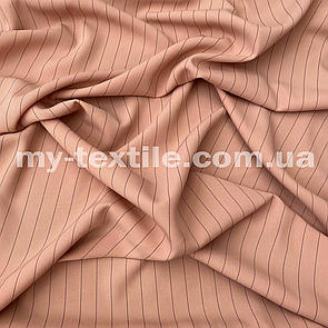 Костюмна (брючна) тканина Дабл Париж в смугу Кремовий беж