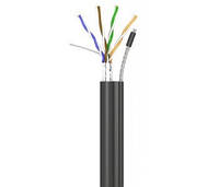 Сетевой (LAN) кабель Одескабель 4*2*0,51 (UTP-cat.5E), СU, ПЭ, с тросом 7*0,5 мм, для наружных работ (305 м)