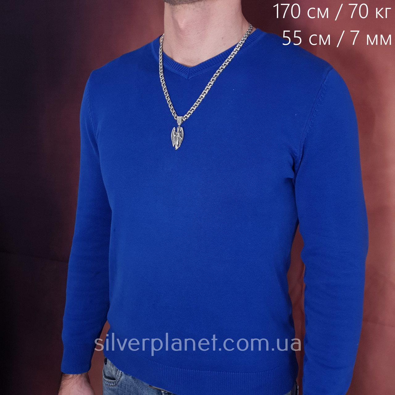 Серебряная цепочка мужская с кулоном Архангел Михаил, толстая цепь на ...