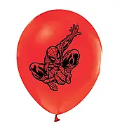 Воздушный шар Человек Паук, красный латексный шар с рисунком Супергерой 12" 30 см