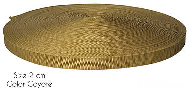 Ремінна стрічка Стропа Койот 20мм рулон 50м