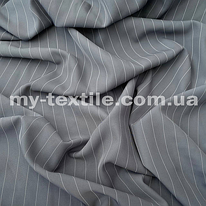 Костюмна (брючна) тканина Дабл Париж в смугу Сірий