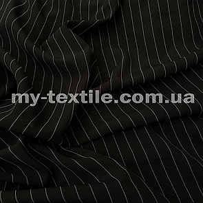 Костюмна (брючна) тканина Дабл Париж в смугу Чорний