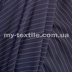 Костюмна (брючна) тканина Дабл Париж в смугу Темно синій