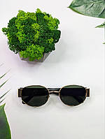 Солнцезащитные очки зеленые, овальные, мужские/женские, с поляризацией в металлической  оправе