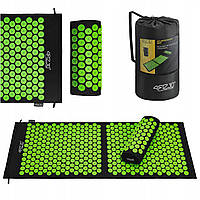 Коврик акупунктурный с валиком 4FIZJO Classic Mat XL Аппликатор Кузнецова 4FJ0048 Black/Green