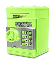 Электронная копилка Сейф банкомат, с кодовым замком и купюроприемником "класическая" зеленая