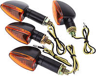 Светодиодные указатели поворота Shkalacar 12V, стрелоподобные, для мотоцикла, мопеда, скутера, комплект 4шт.