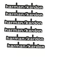 Эмблема логотип шильдик буквы Harman Kardon 6 ШТ 44 х 6 мм хром на двух направляющих