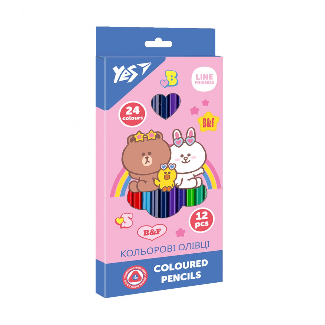 Олівці Yes Line Friends 12/24 кол