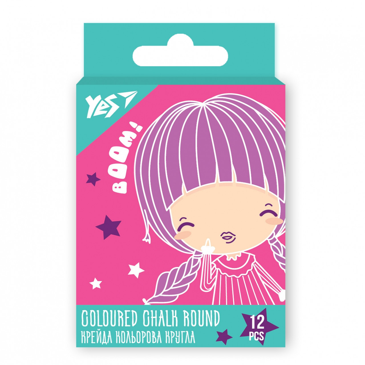 Крейда кольорова 12 шт Cosmos, круглий