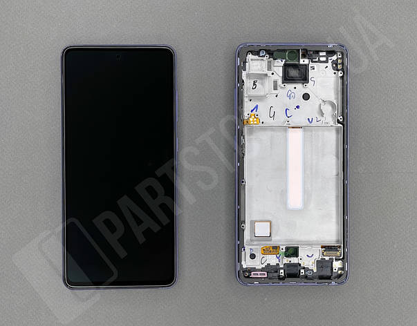 Дисплей Samsung A525 Black A52 2021 (GH82-25524C) сервісний оригінал у складі з рамкою (переклеєне скло), фото 2