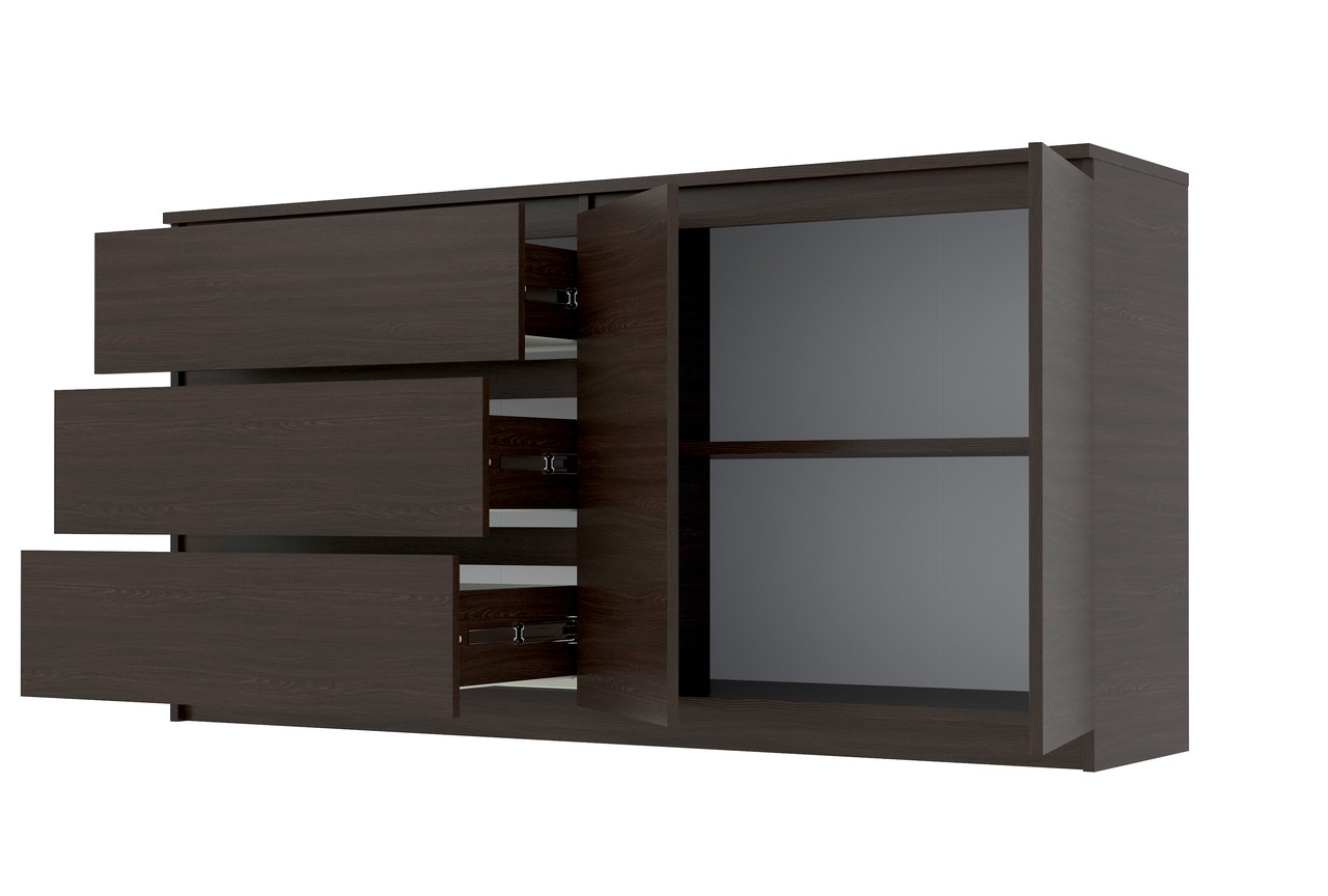 Комод 1580 Брайтон із 3 ящиками телескопи Венге 158х37,6х73 Майстер Форм