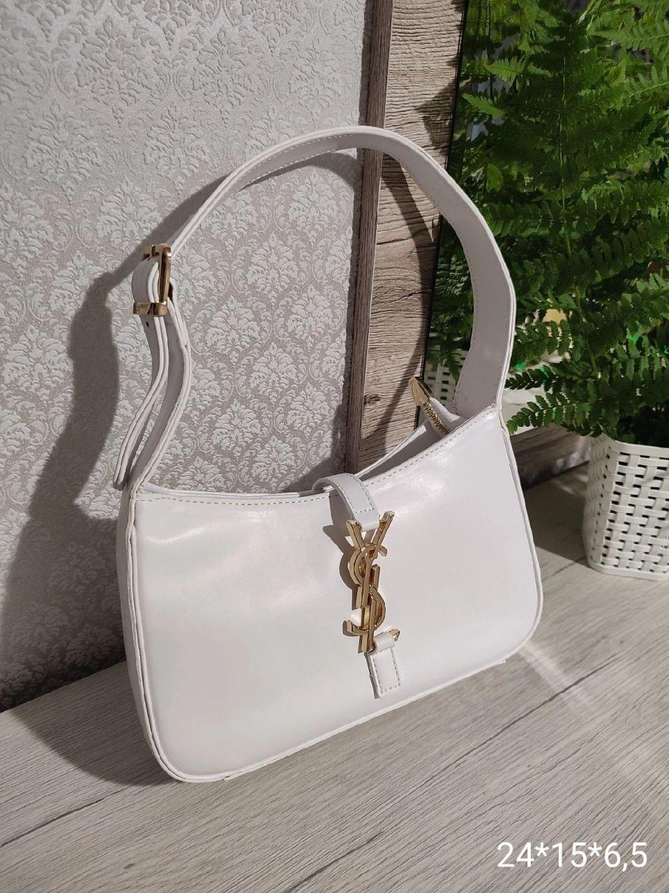 Жіноча сумка YSL біла, 24×15 см, 931404