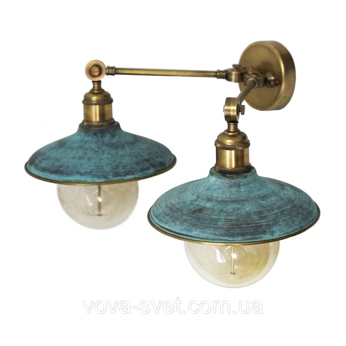 Настінний світильник (бра) купол Loft Steampunk [ Wall Light Green Patina ]