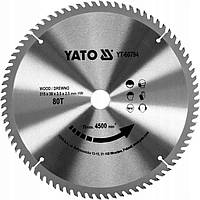 Диск Пиляльний Дерево Ø 315 х 30 х 3.5 мм, 80 зубів YATO (YT-60794)