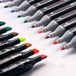 Скетч маркери для малювання 120шт / Набір маркерів для творчості / Двосторонні фломастери