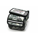 Нарамна сумка для велосипеда, велосумка Bravvos чорна з блискавками камуфляж, фото 2