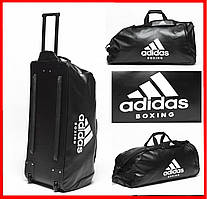 Спортивна сумка на колесах Adidas Boxing з висувною ручкою об'ємом 120 літрів з PU-кожи