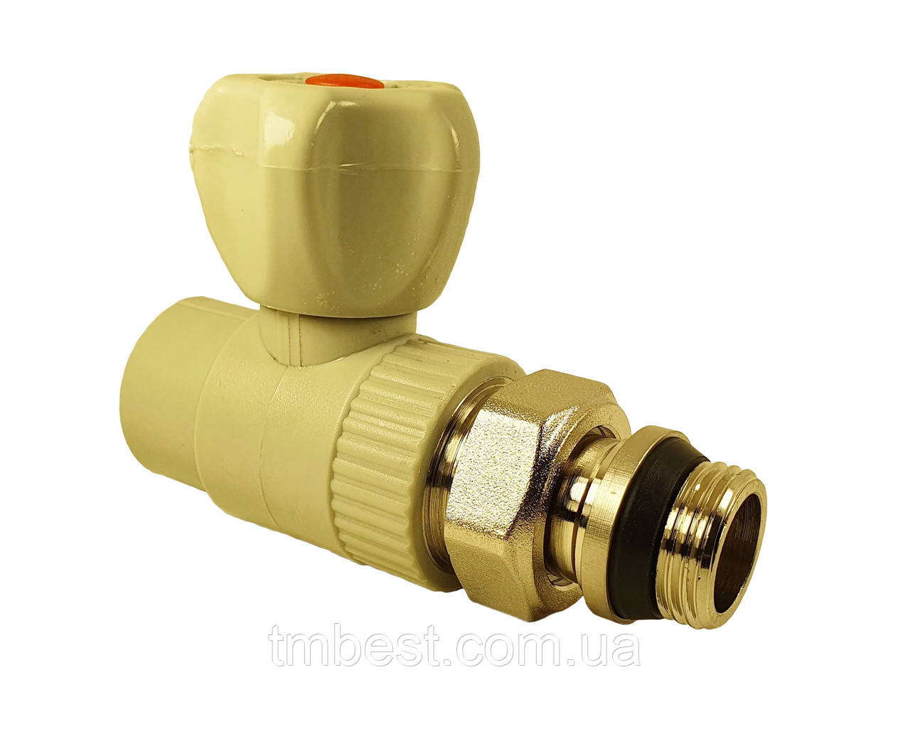 Кран радіаторний прямий 25*3/4"Н з прокладкою антипротечка ППР