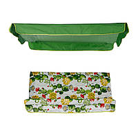 Комплект для садовых качелей Henry матрас декор Кактусы тент зеленый (трава) однотон, 2314 (ОСТ-ФРАН ТМ)