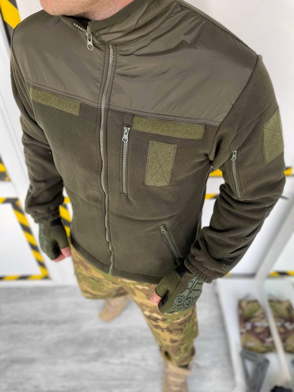 Купить Тактическая мужская флисовая кофта хаки, тактическая флиска с ...