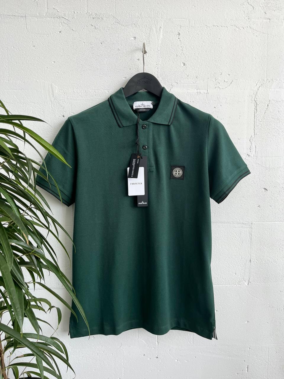 Green stone island polo deals