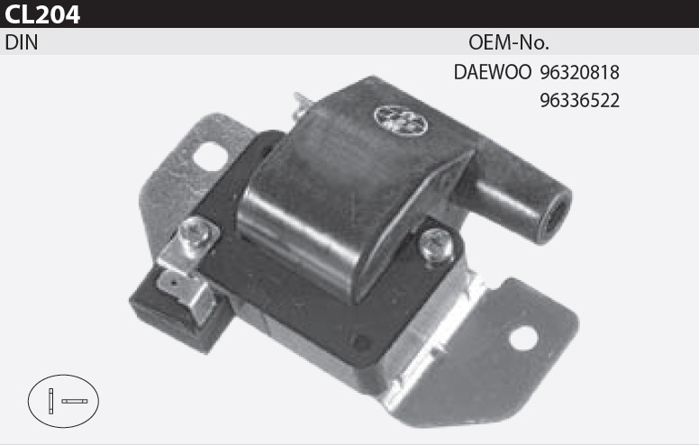 Котушка запалювання Tesla CL 204 для DAEWOO Matiz 0,8 98, оригінальні номери: 96320818, 96336522