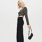 Сумка багет екошкіра, з ланцюжком, Чорна / Жіноча сумочка на плече на блискавці з довгим ремінцем / Клатч, фото 2