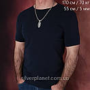 Чоловічий ланцюжок срібний і підвіс Архангел на щиті. Масивна цепочка і кулон срібло лисячий хвіст фокс 55 см, фото 2