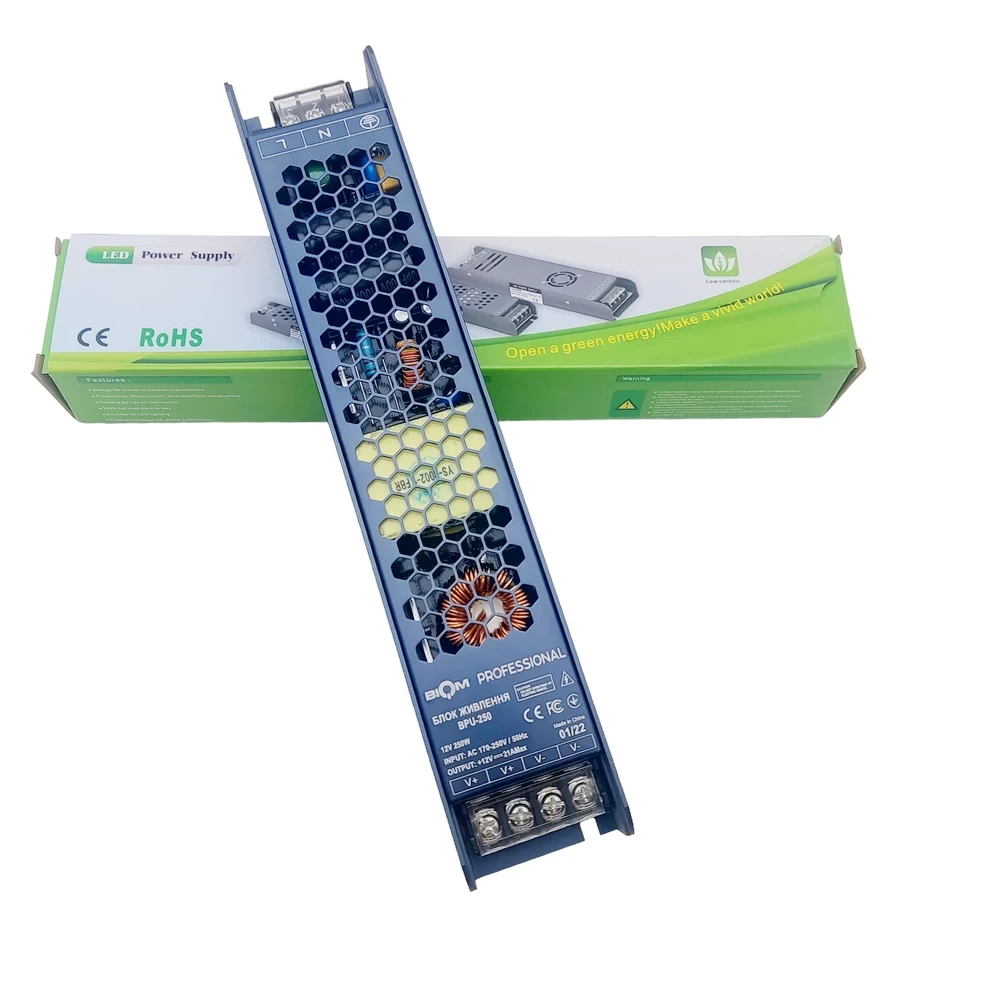 Блок живлення BIOM Professional BPU-250-12, 12V, 250W, 21А, металевий корпус, IP20