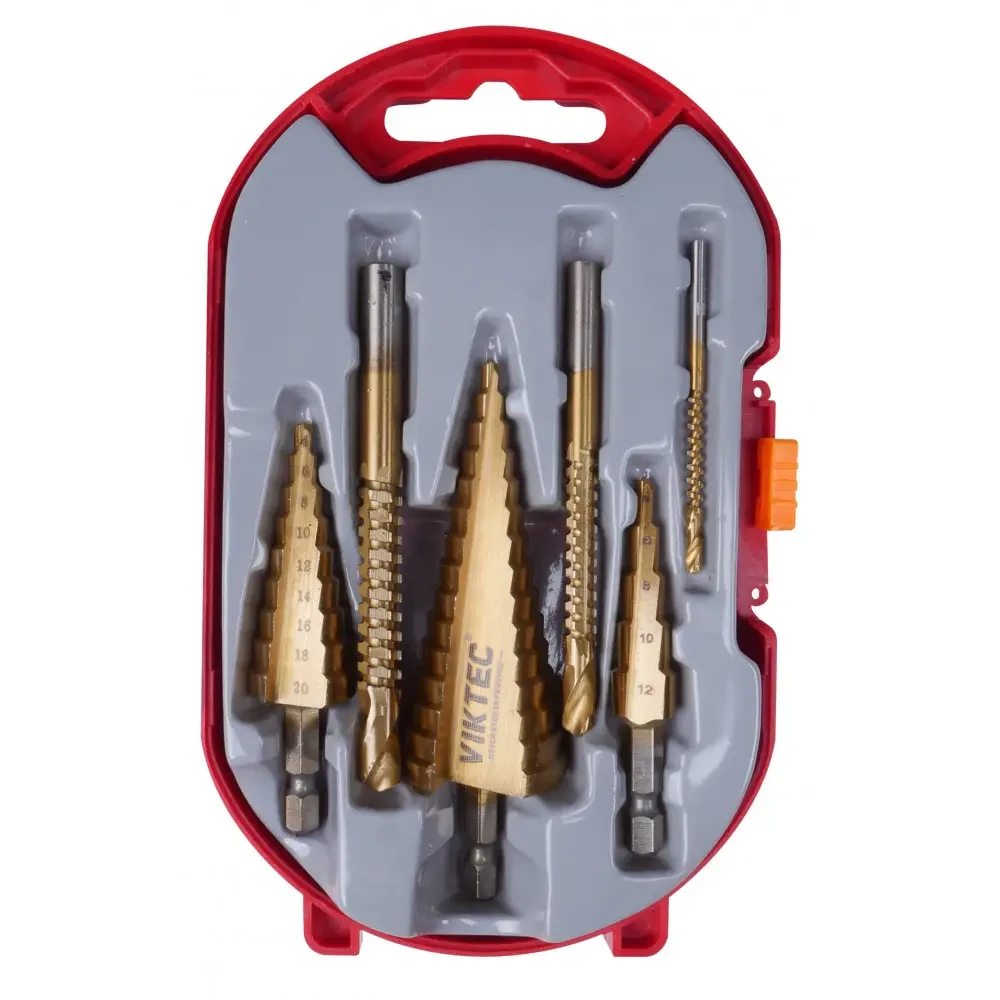 Набір східчастих свердел з титановим покриттям 6од. VIKTEC VTN1032, фото 1