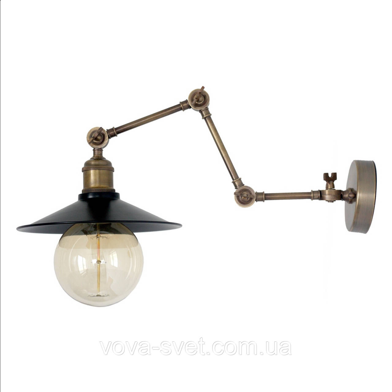Настінно-стельовий світильник купол Loft Steampunk [ on Wall Ceiling Black ] (4 поворотний)