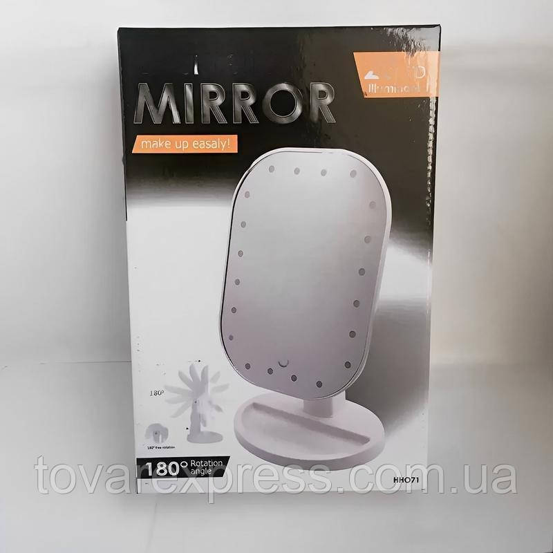 Настольное зеркало овальное для макияжа/ зеркало с подсветкой cosmetie mirror/ зеркало переносное,TE - фото 3 - id-p1872830194