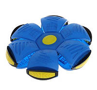 Складной игровой мяч-трансформер Flat Ball Светящийся мяч-фрисби Плоский мяч-диск с подсветкой Синий