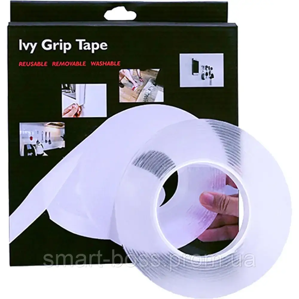 Многоразовая крепежная лента Ivy Grip Tape 3 м/ сверхпрочная крепежная гелиевая лента,SB - фото 1 - id-p1872831770