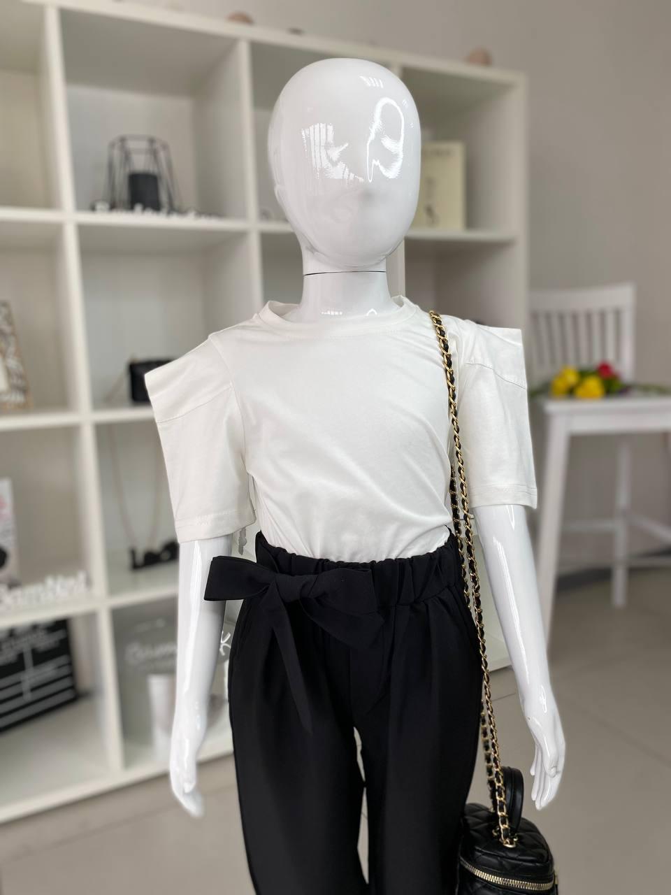 Шкільний костюм футболка та штани на дівчинку Чорний 2822 94, Shuai Xing, Черный, Девочка, Лето, 4 года, фото 1