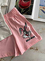 Комплект (2) Футболка с шортами "Бакс Бани" Розовый 9071 Zara, Розовый, Для девочек, Лето, 104 см