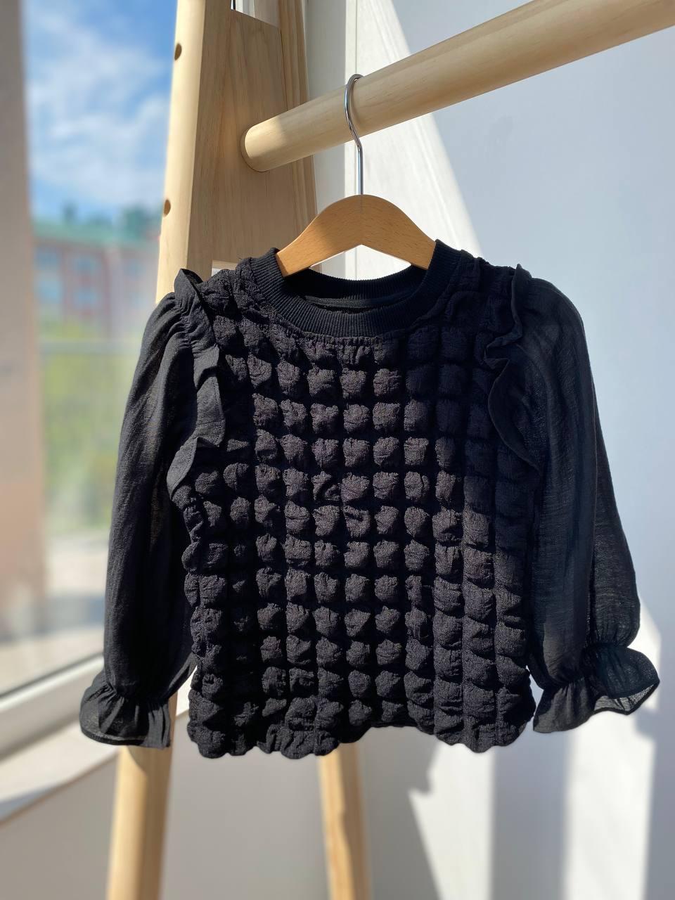 Модна ошатна кофта для дівчинки жниварка Чорний 22071, 2, Linuo, Чорний, Для дівчаток, Весна Осінь, 98, фото 1