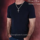 Комплект!!! Срібний ланцюжок з хрестиком. Чоловіча цепочка бісмарк 25 грам і хрестик великий, фото 2