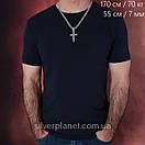 Комплект!!! Срібний ланцюжок з хрестиком. Чоловіча цепочка бісмарк 25 грам і хрестик великий, фото 9