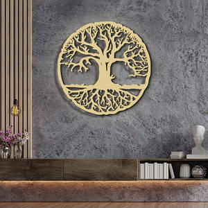 Панно 3D декоративне з об'ємом 15 мм для стін, Дерево 40 х 40 см ванильне