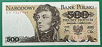Банкнота Польши 500 злотых 1982 г. UNC